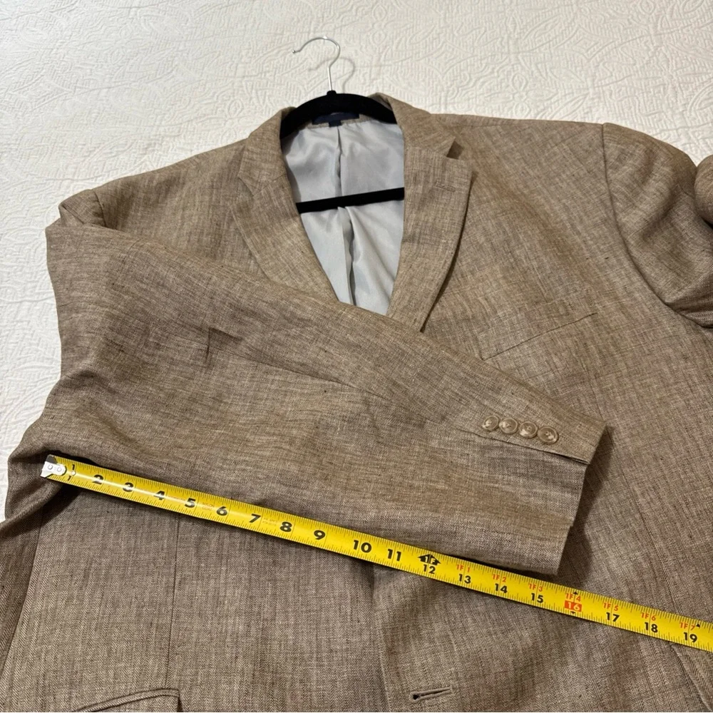 JOS A‎ BANK Tailored Fit Linen Light Brown Two Button Blazer Sport Coat Sz 52R